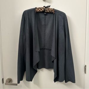 Lane Bryant Faux Suede Waterfall Front Jacket